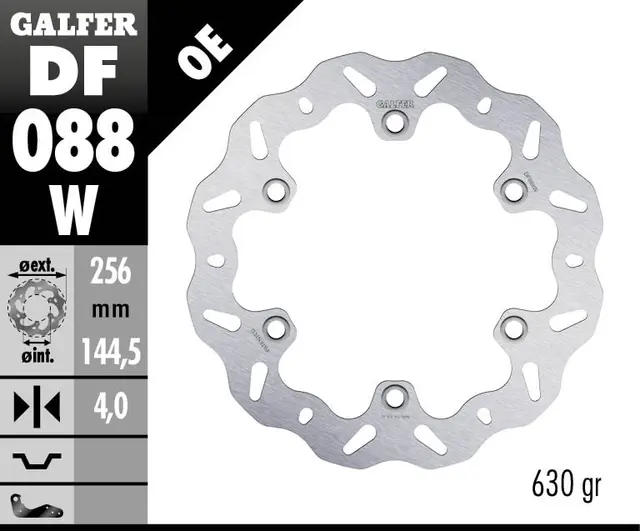 Galfer Bremseskive, W, Fast, 256x4mm 