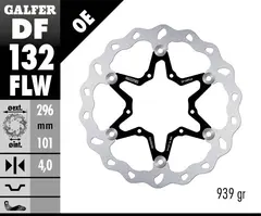 Galfer Bremseskive W, Flytende (C. Stål) 296x4mm