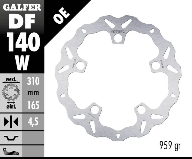 Galfer Bremseskive, W, Fast, 310x4,5mm 