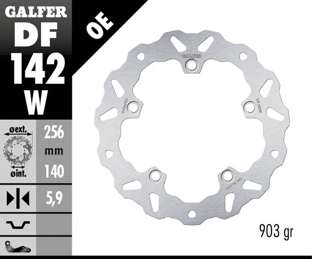 Galfer Bremseskive, W, Fast, 256X5.9mm 
