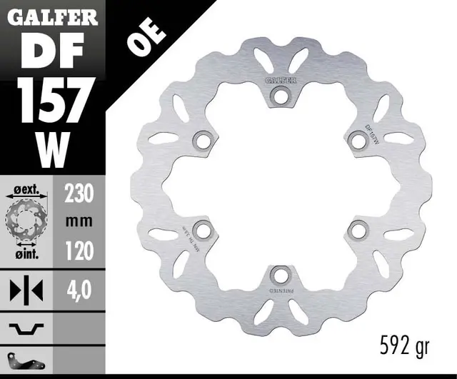 Galfer Bremseskive, W, Fast, 230x4mm 