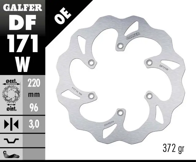 Galfer Bremseskive, W, Fast, 220x3mm 
