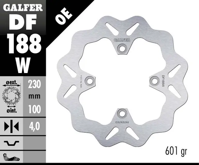 Galfer Bremseskive, W, Fast, 230x4mm 