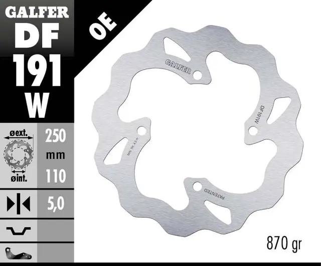 Galfer Bremseskive, W, Fast, 250x5mm 