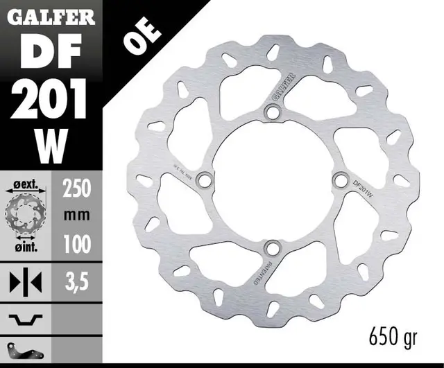 Galfer Bremseskive, W, Fast, 250x3,5mm 