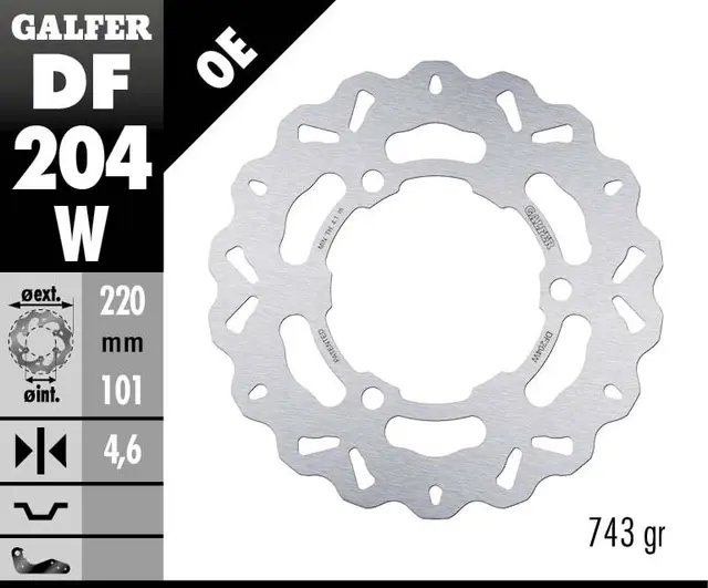 Galfer Bremseskive, W, Fast, 220x4,6mm 