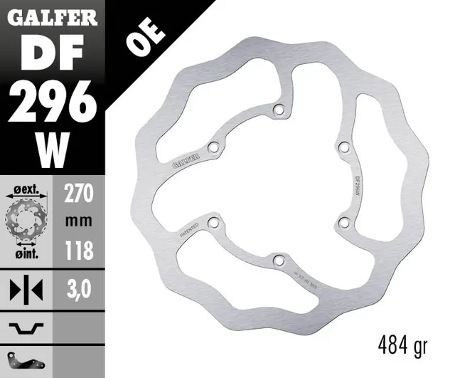 Galfer Bremseskive, W, Fast, 270x3mm 