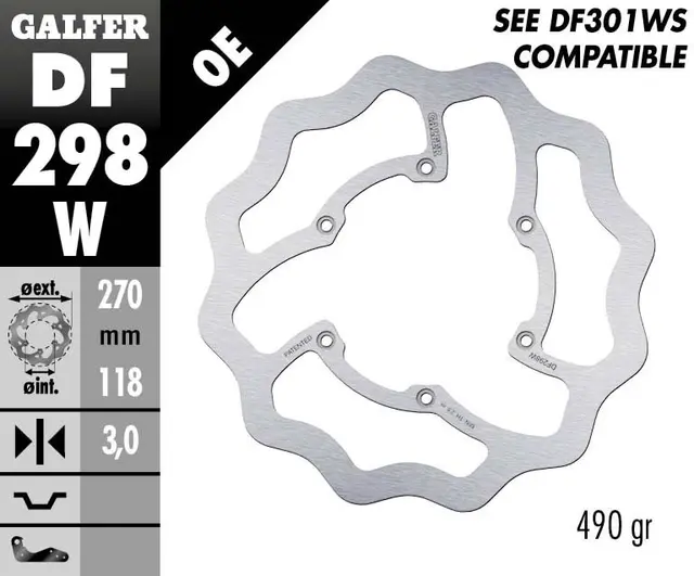 Galfer Bremseskive, W, Fast, 270x3mm 