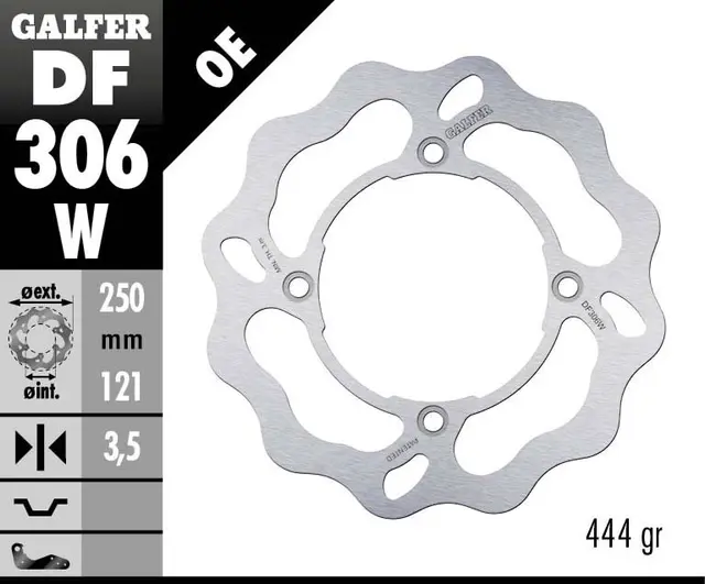 Galfer Bremseskive, W, Fast, 250x3,5mm 