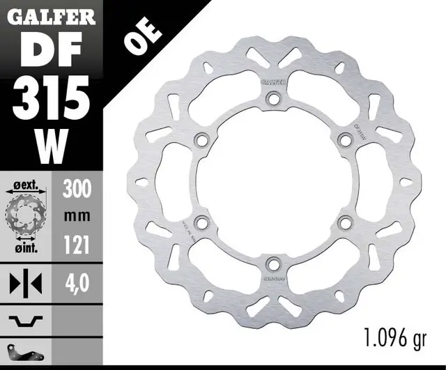Galfer Bremseskive, W, Fast, 300x4mm 