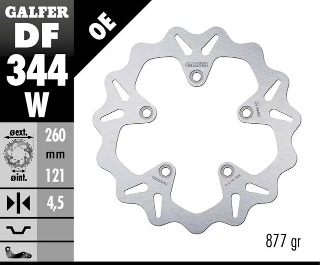 Galfer Bremseskive, W, Fast, 260x4,5mm 