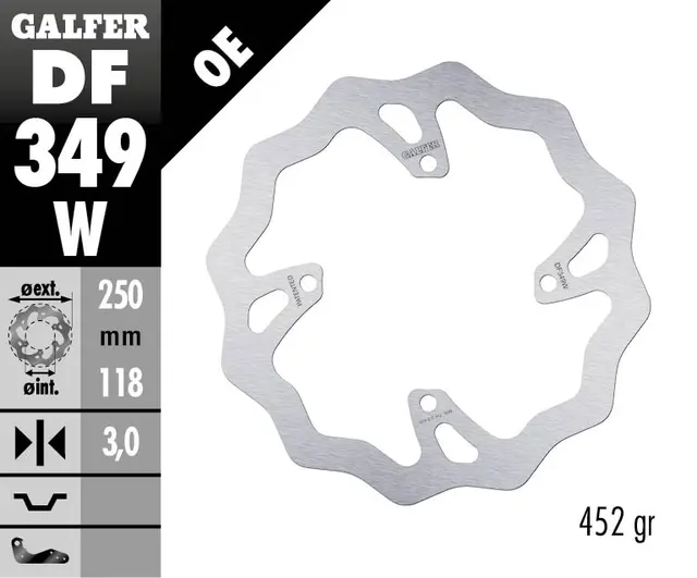 Galfer Bremseskive, W, Fast, 250x3mm 