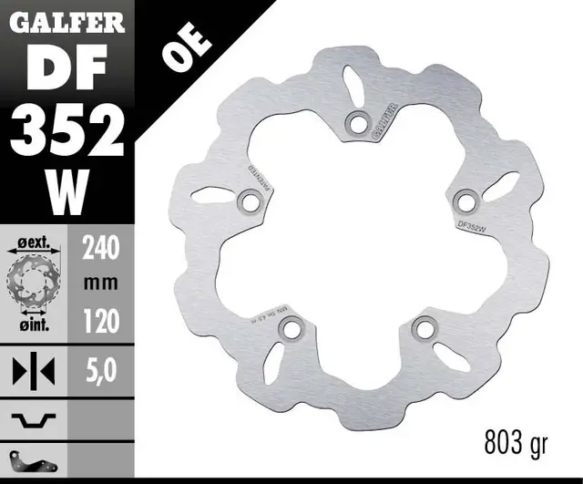 Galfer Bremseskive, W, Fast, 240x5mm 
