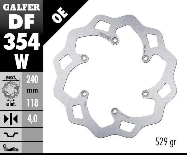 Galfer Bremseskive, W, Fast, 240x4mm 