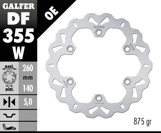 Galfer Bremseskive, W, Fast, 260x5mm 