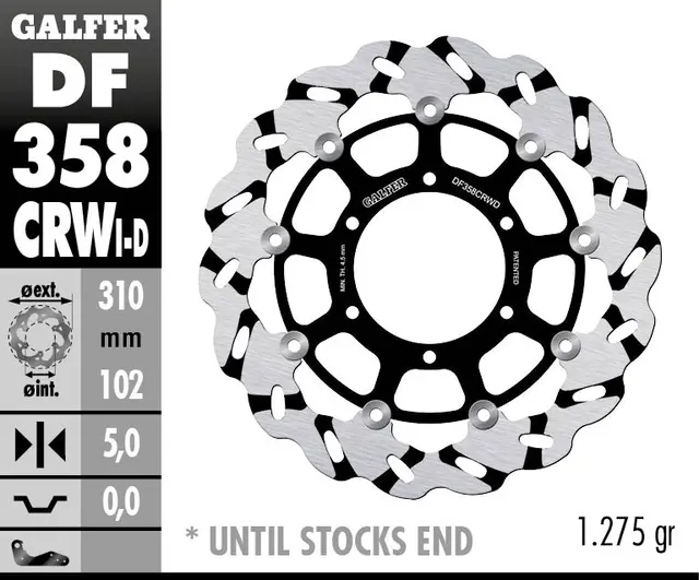 Galfer Bremseskive W, Flytende Slisset Venstre (C. Alu.) 310x5mm 