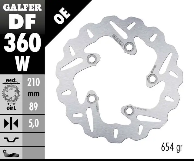 Galfer Bremseskive, W, Fast, 210x5mm 