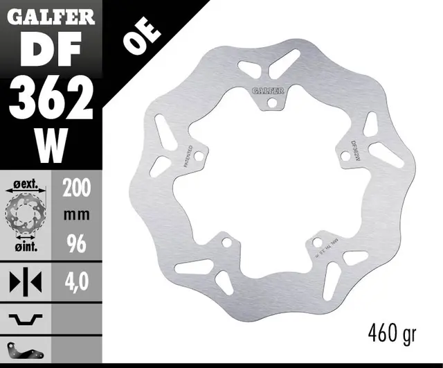 Galfer Bremseskive, W, Fast, 200x4mm 