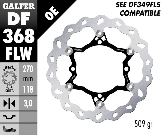 Galfer Bremseskive W, Flytende (C. Stål) 270x3mm 