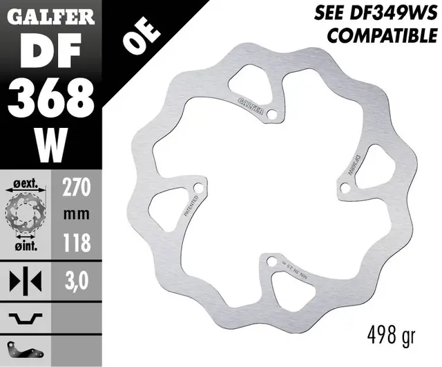 Galfer Bremseskive, W, Fast, 270x3mm 