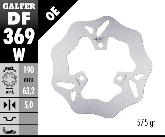 Galfer Bremseskive, W, Fast, 190x5mm 