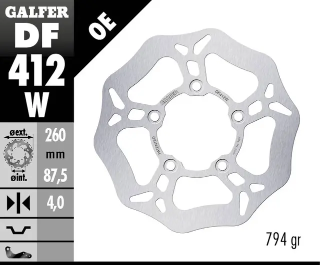 Galfer Bremseskive, W, Fast, 260x4mm 