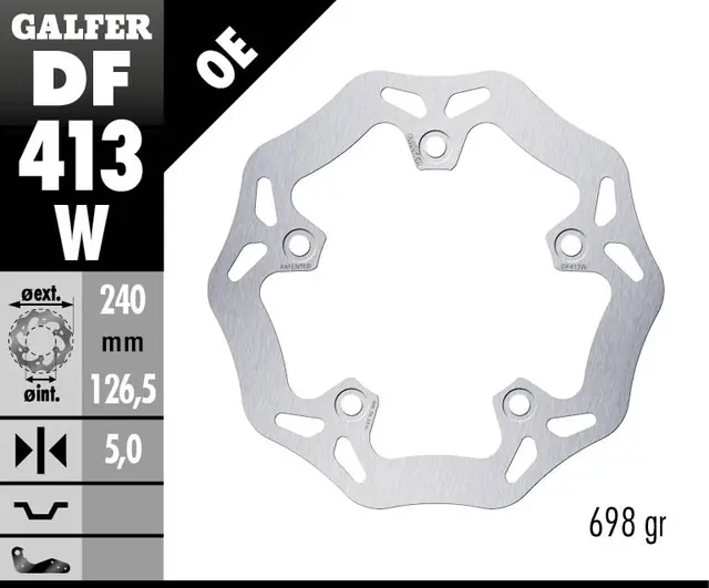 Galfer Bremseskive, W, Fast, 240x5mm 