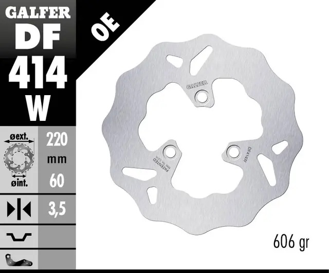 Galfer Bremseskive, W, Fast, 220x3,5mm 