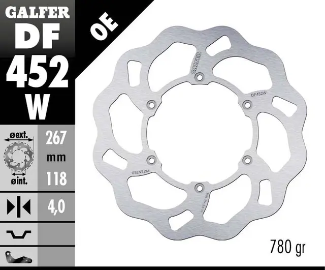 Galfer Bremseskive, W, Fast, 267x4mm 