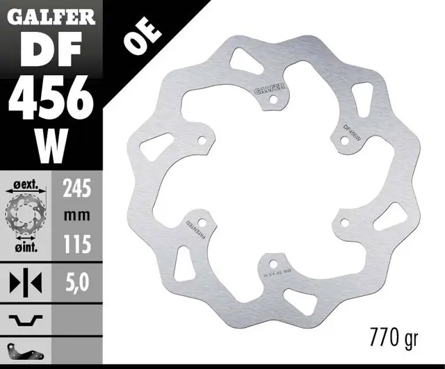Galfer Bremseskive, W, Fast, 245x5mm 