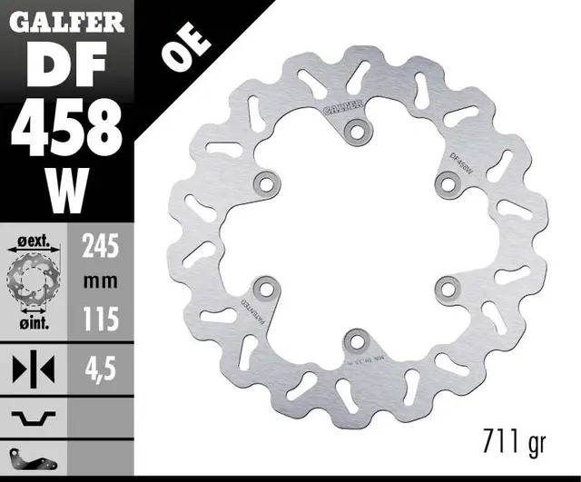 Galfer Bremseskive, W, Fast, 245x4mm 