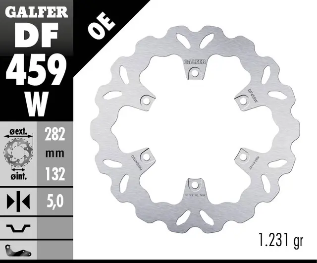 Galfer Bremseskive, W, Fast, 282x5mm 