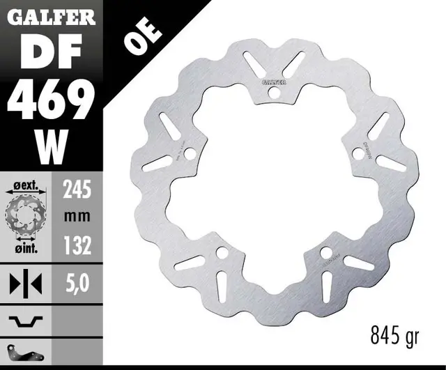 Galfer Bremseskive, W, Fast, 245x5mm 