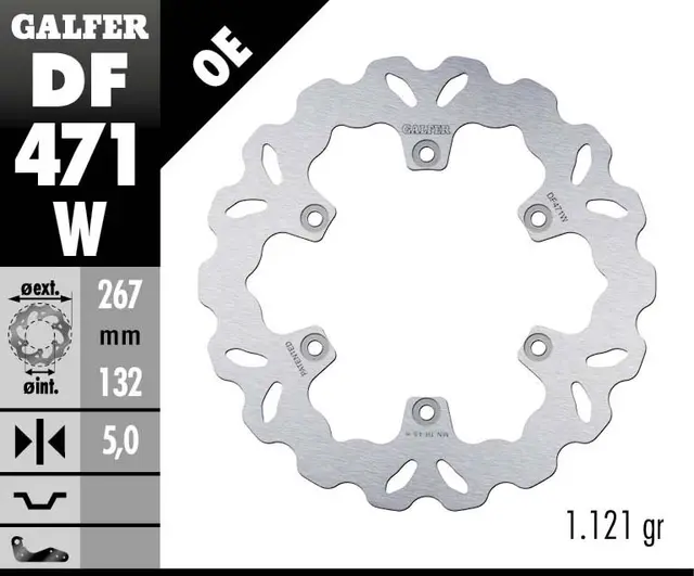 Galfer Bremseskive, W, Fast, 267x5mm 
