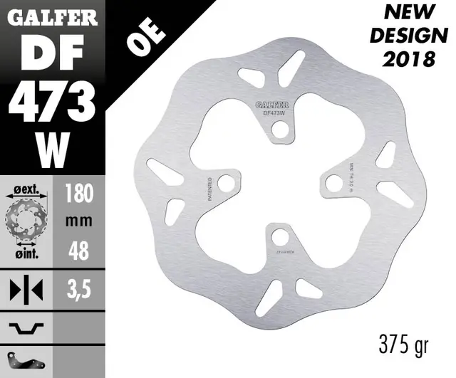 Galfer Bremseskive, W, Fast, 180x3,5mm 
