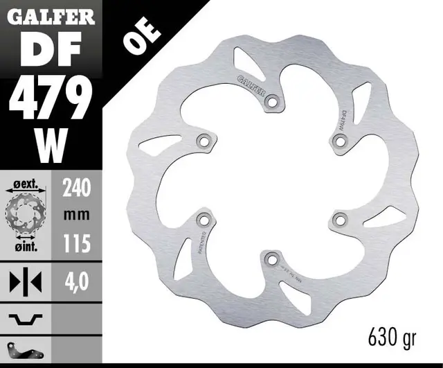 Galfer Bremseskive, W, Fast, 240x4mm 