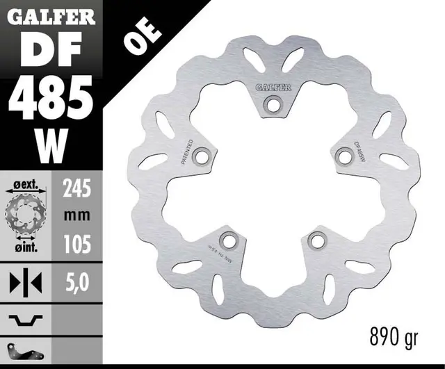 Galfer Bremseskive, W, Fast, 245x5mm 
