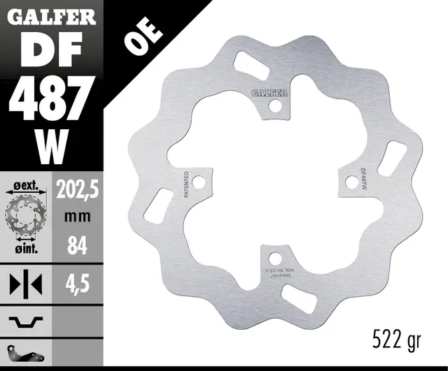 Galfer Bremseskive, W, Fast, 200x4mm 