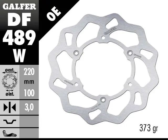 Galfer Bremseskive, W, Fast, 220x3mm 