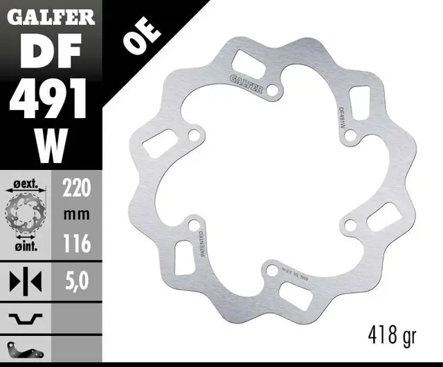 Galfer Bremseskive, W, Fast, 220x4mm 