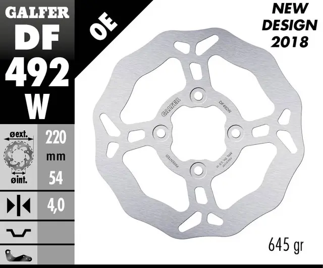 Galfer Bremseskive, W, Fast, 220x4mm 