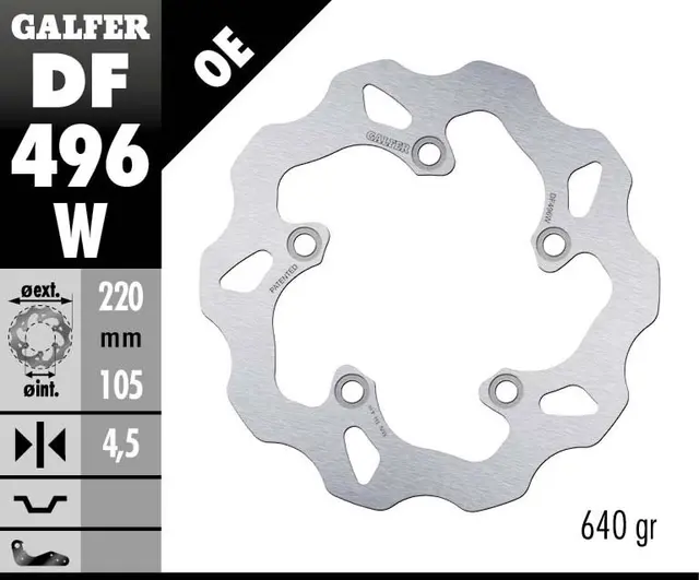 Galfer Bremseskive, W, Fast, 220x4,5mm 