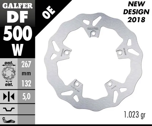 Galfer Bremseskive, W, Fast, 267x5mm 