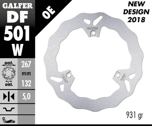 Galfer Bremseskive, W, Fast, 267x5mm 
