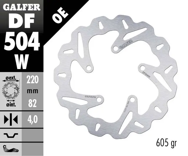 Galfer Bremseskive, W, Fast, 220x4mm 