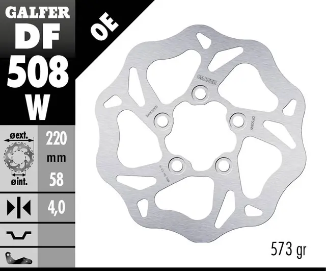 Galfer Bremseskive, W, Fast, 220x4mm 