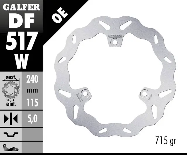 Galfer Bremseskive, W, Fast, 240x5mm 