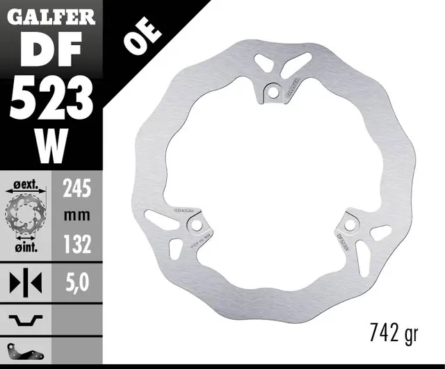 Galfer Bremseskive, W, Fast, 245x5mm 