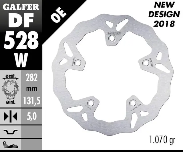 Galfer Bremseskive, W, Fast, 282x5mm 