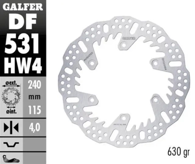 Galfer Bremseskive SHARK, Fast, ø240x4mm MX Bak, ø240x4mm 
